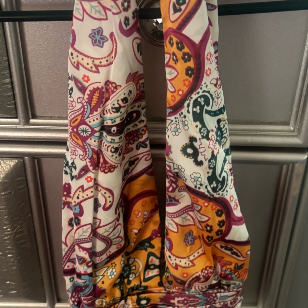 Willow Paisley Crop Top in Orange and Cream